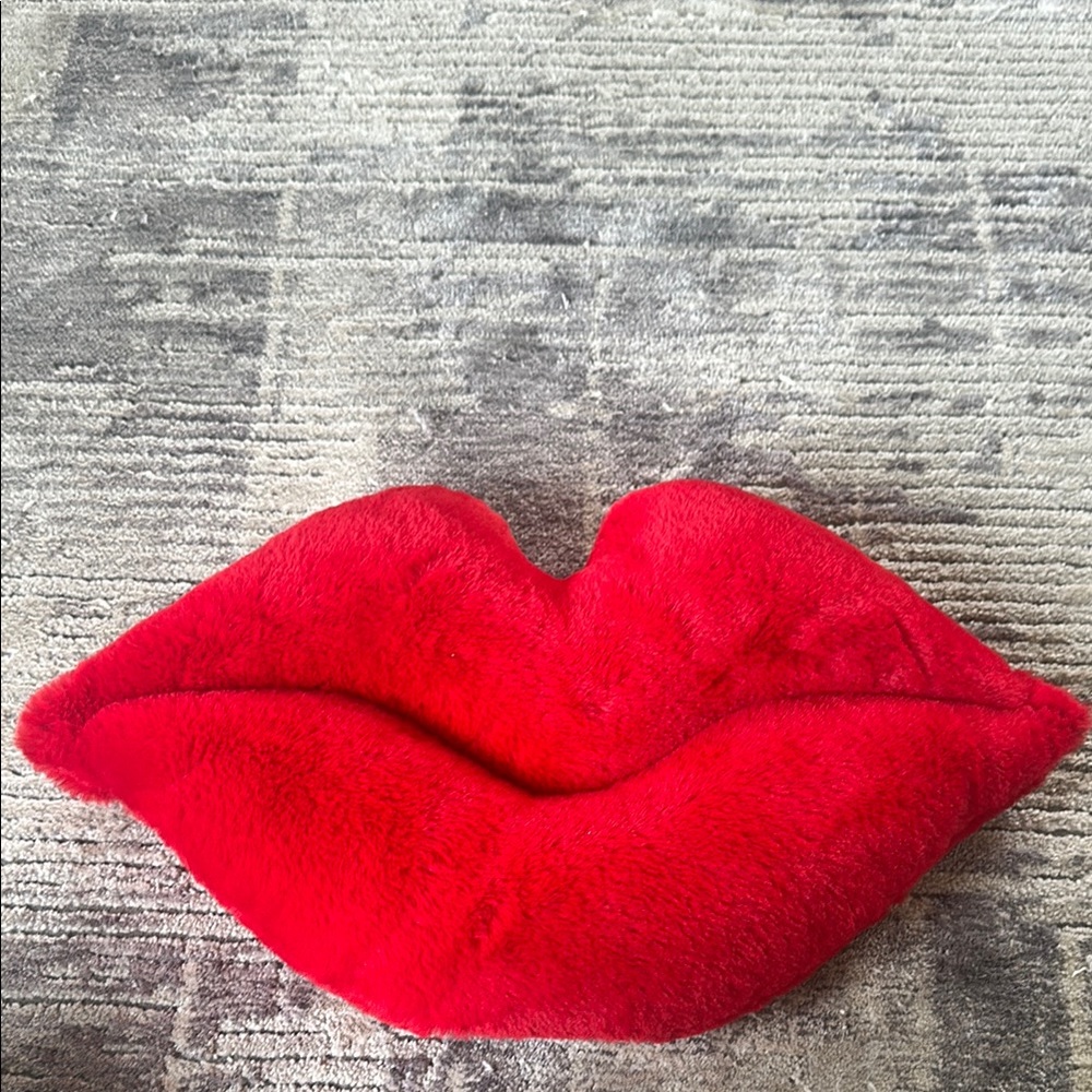 Red Lip-Shaped Plush pillow